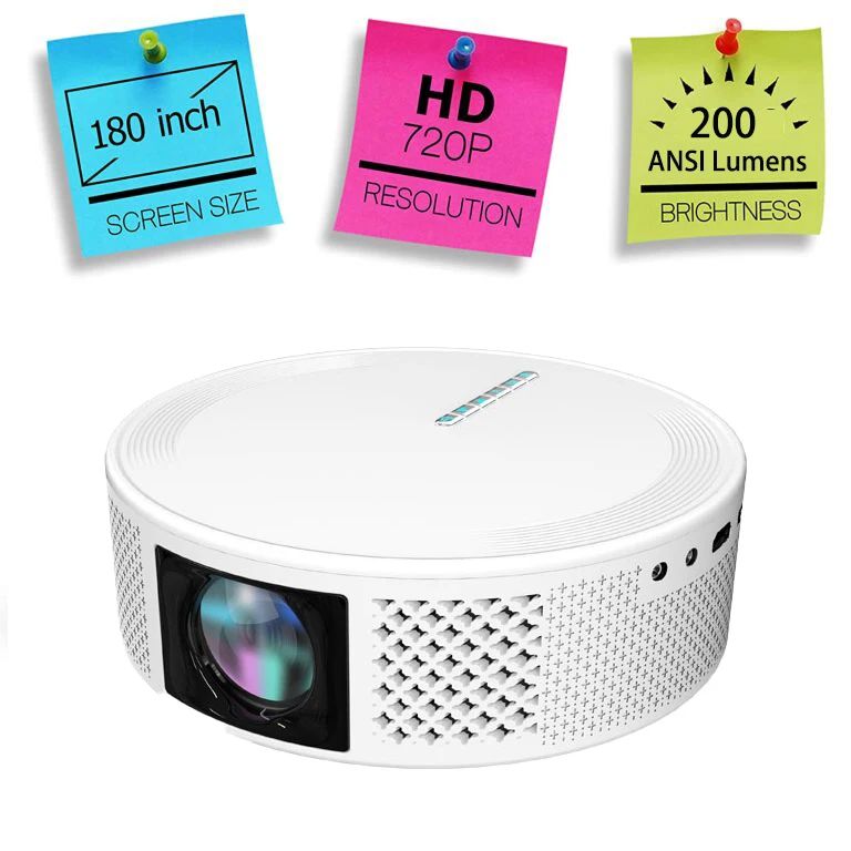 Máy chiếu phim tròn bền nhỏ, CE Home LED Mini HD Projector Android