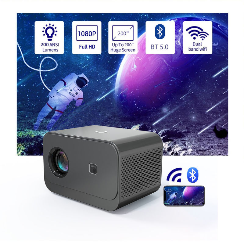Android 9.0 Sản phẩm mới Điện tập trung LED + LCD HDMI Projector 200 lumen