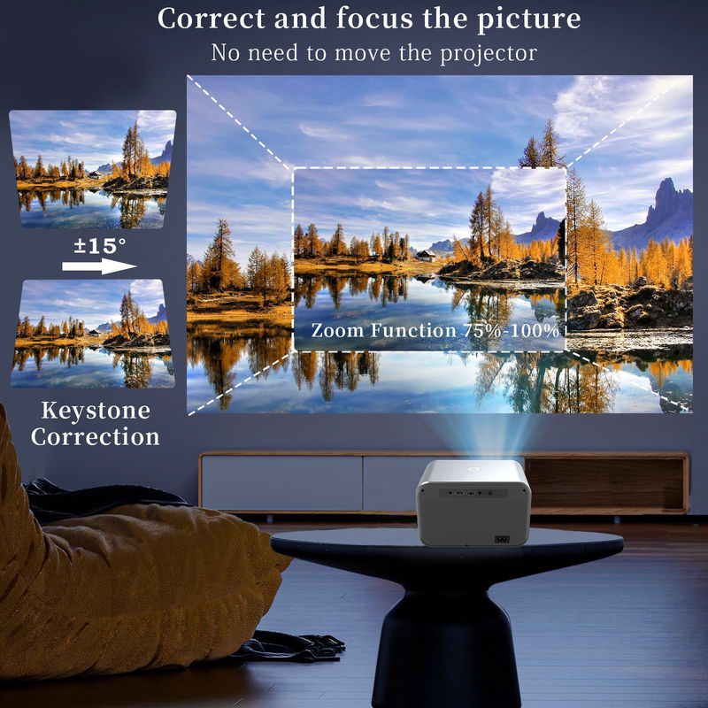 AC100-240V, 50/60Hz Android 9.0 Sản phẩm mới Điện tập trung LED+LCD HDMI Projector 200 lumen