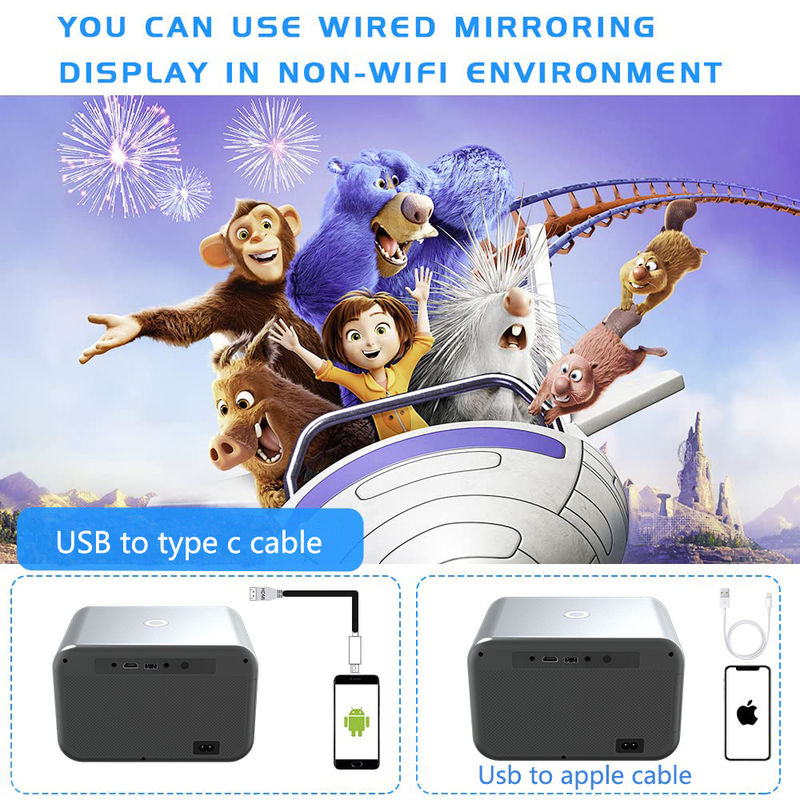 AC100-240V, 50/60Hz Android 9.0 Sản phẩm mới Điện tập trung LED+LCD HDMI Projector 200 lumen