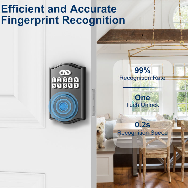 Khóa cửa thông minh, Khóa cửa không chìa khóa, Khóa cửa vân tay Khóa cửa bàn phím Deadbolt với 2 phím, Khóa thông minh cho cửa trước