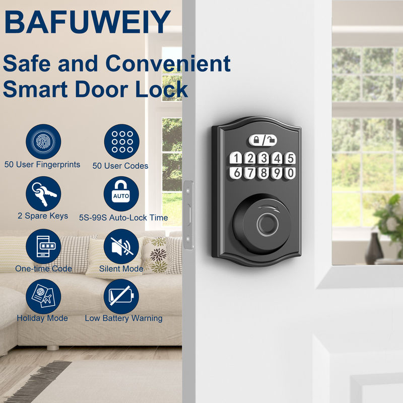 Khóa cửa thông minh, Khóa cửa không chìa khóa, Khóa cửa vân tay Khóa cửa bàn phím Deadbolt với 2 phím, Khóa thông minh cho cửa trước