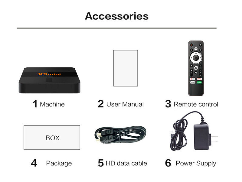 2024 TV Box rẻ nhất Android 9 ATV với BT Voice Remote 1G 8G X9mini