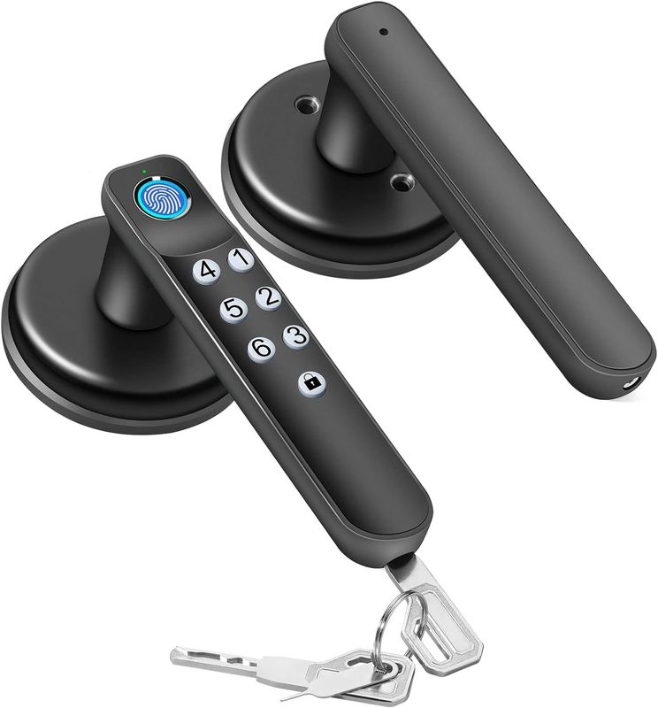 Khóa cửa thông minh Foxgard T01 Khóa cửa thông minh Foxgard T01 Khóa khóa không cần chìa khóa, hợp kim kẽm, vân tay và kiểm soát ứng dụng, cho an ninh nhà và văn phòng