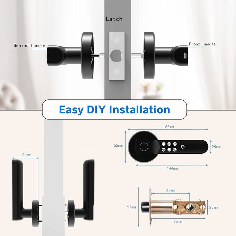 Khóa cửa thông minh Foxgard T01 Khóa cửa thông minh Foxgard T01 Khóa khóa không cần chìa khóa, hợp kim kẽm, vân tay và kiểm soát ứng dụng, cho an ninh nhà và văn phòng